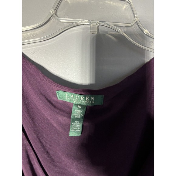 Lauren Ralph Lauren Womens Size 10 Ruched Jersey Sheath Dress Purple 3/4 Sleeve - Picture 3 of 3